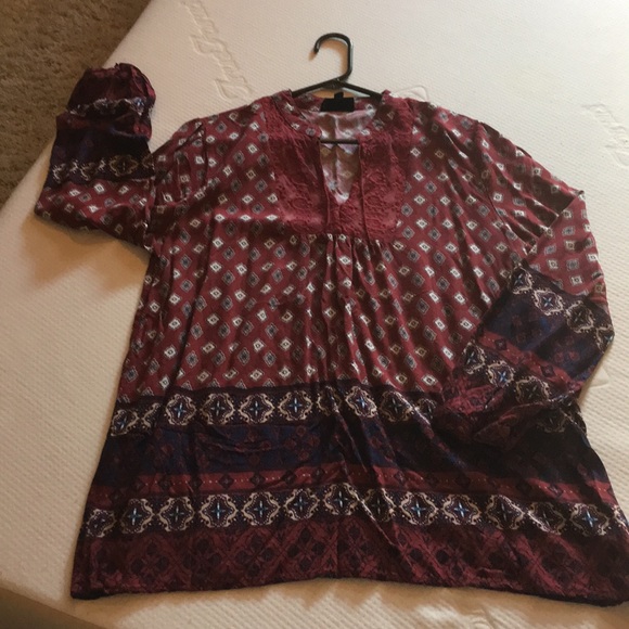 BLUE PEPPER Tops - BLUE PEPPER 🌹 RED/BLUE TUNIC BLOUSE TOP XL-1X